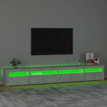vidaXL Έπιπλο Τηλεόρασης με LED Γκρι Σκυροδέματος 270x35x40cm