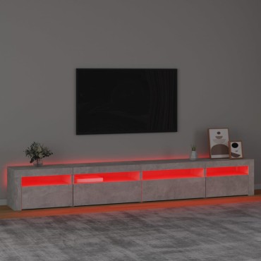 vidaXL Έπιπλο Τηλεόρασης με LED Γκρι Σκυροδέματος 270x35x40cm