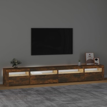 vidaXL Έπιπλο Τηλεόρασης με LED Καπνιστή Δρυς 270x35x40cm