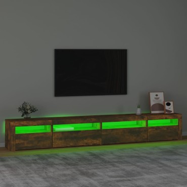 vidaXL Έπιπλο Τηλεόρασης με LED Καπνιστή Δρυς 270x35x40cm