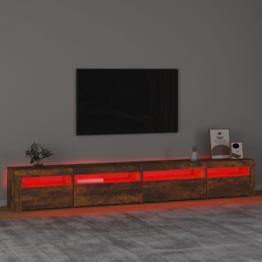 vidaXL Έπιπλο Τηλεόρασης με LED Καπνιστή Δρυς 270x35x40cm
