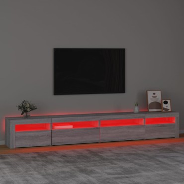 vidaXL Έπιπλο Τηλεόρασης με LED Γκρι Sonoma 270x35x40cm