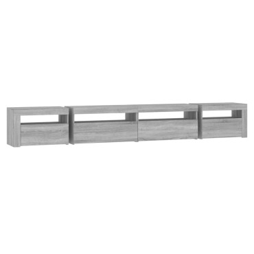 vidaXL Έπιπλο Τηλεόρασης με LED Γκρι Sonoma 270x35x40cm