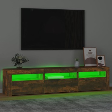 vidaXL Έπιπλο Τηλεόρασης με LED Καπνιστή Δρυς 180x35x40cm