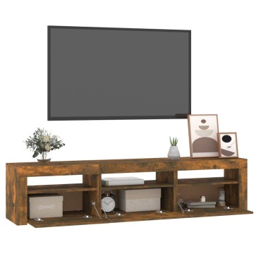 vidaXL Έπιπλο Τηλεόρασης με LED Καπνιστή Δρυς 180x35x40cm