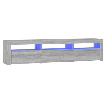 vidaXL Έπιπλο Τηλεόρασης με LED Γκρι Sonoma 180x35x40cm