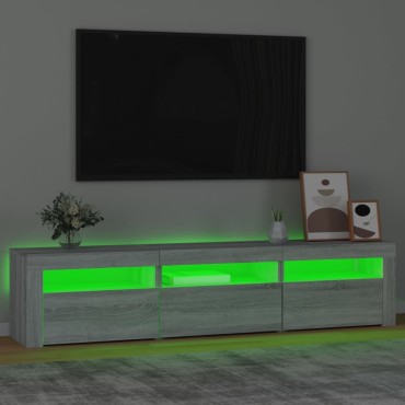 vidaXL Έπιπλο Τηλεόρασης με LED Γκρι Sonoma 180x35x40cm