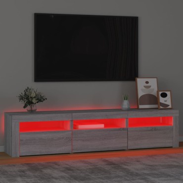 vidaXL Έπιπλο Τηλεόρασης με LED Γκρι Sonoma 180x35x40cm