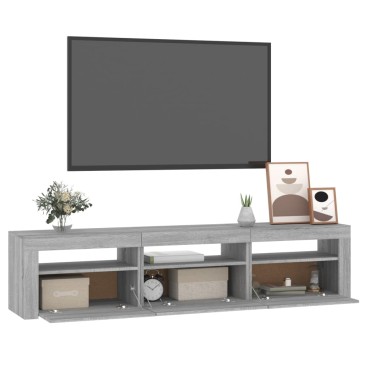 vidaXL Έπιπλο Τηλεόρασης με LED Γκρι Sonoma 180x35x40cm