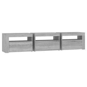 vidaXL Έπιπλο Τηλεόρασης με LED Γκρι Sonoma 180x35x40cm
