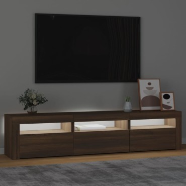 vidaXL Έπιπλο Τηλεόρασης με LED Καφέ Δρυς 180x35x40cm