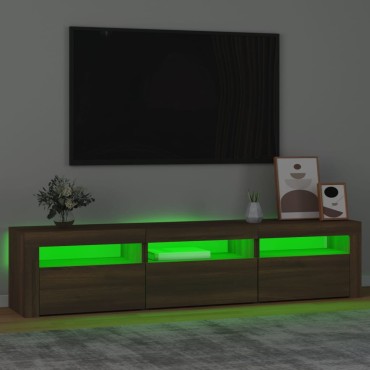 vidaXL Έπιπλο Τηλεόρασης με LED Καφέ Δρυς 180x35x40cm