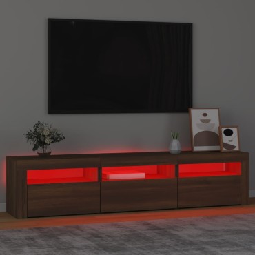 vidaXL Έπιπλο Τηλεόρασης με LED Καφέ Δρυς 180x35x40cm