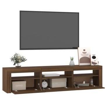 vidaXL Έπιπλο Τηλεόρασης με LED Καφέ Δρυς 180x35x40cm
