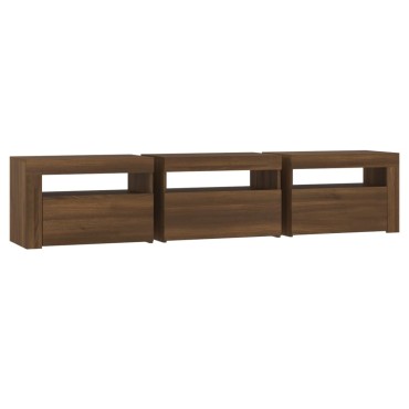 vidaXL Έπιπλο Τηλεόρασης με LED Καφέ Δρυς 180x35x40cm