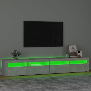 vidaXL Έπιπλο Τηλεόρασης με LED Γκρι Σκυροδέματος 240x35x40cm