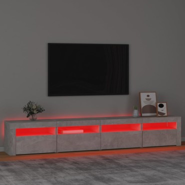 vidaXL Έπιπλο Τηλεόρασης με LED Γκρι Σκυροδέματος 240x35x40cm