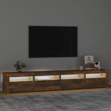 vidaXL Έπιπλο Τηλεόρασης με LED Καπνιστή Δρυς 240x35x40cm