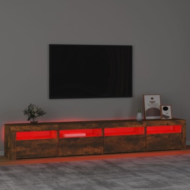 vidaXL Έπιπλο Τηλεόρασης με LED Καπνιστή Δρυς 240x35x40cm