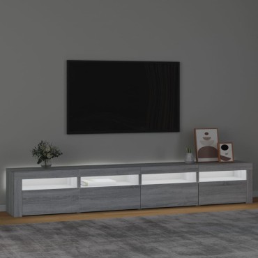 vidaXL Έπιπλο Τηλεόρασης με LED Γκρι Sonoma 240x35x40cm