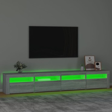 vidaXL Έπιπλο Τηλεόρασης με LED Γκρι Sonoma 240x35x40cm