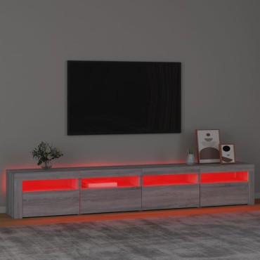 vidaXL Έπιπλο Τηλεόρασης με LED Γκρι Sonoma 240x35x40cm