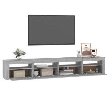 vidaXL Έπιπλο Τηλεόρασης με LED Γκρι Sonoma 240x35x40cm