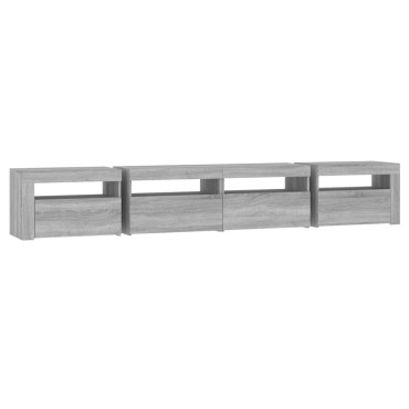 vidaXL Έπιπλο Τηλεόρασης με LED Γκρι Sonoma 240x35x40cm