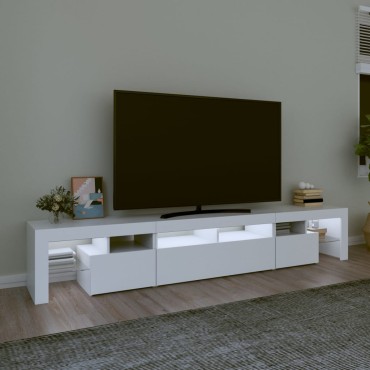 vidaXL Έπιπλο Τηλεόρασης με LED Λευκό 230x36,5x40cm