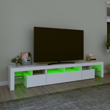 vidaXL Έπιπλο Τηλεόρασης με LED Λευκό 230x36,5x40cm