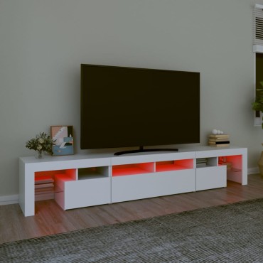 vidaXL Έπιπλο Τηλεόρασης με LED Λευκό 230x36,5x40cm