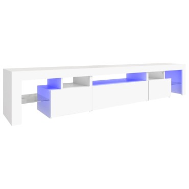vidaXL Έπιπλο Τηλεόρασης με LED Λευκό 215x36,5x40cm
