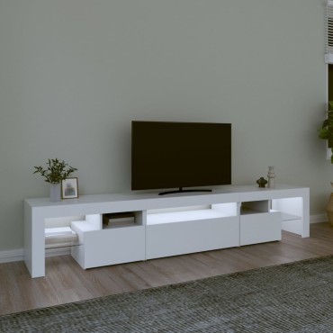 vidaXL Έπιπλο Τηλεόρασης με LED Λευκό 215x36,5x40cm