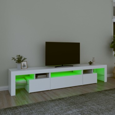 vidaXL Έπιπλο Τηλεόρασης με LED Λευκό 215x36,5x40cm