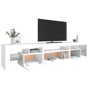 vidaXL Έπιπλο Τηλεόρασης με LED Λευκό 215x36,5x40cm