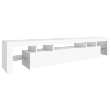 vidaXL Έπιπλο Τηλεόρασης με LED Λευκό 215x36,5x40cm