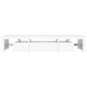 vidaXL Έπιπλο Τηλεόρασης με LED Λευκό 215x36,5x40cm
