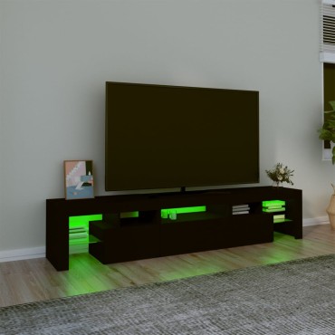 vidaXL Έπιπλο Τηλεόρασης με LED Μαύρο 200x36,5x40cm