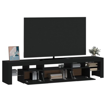 vidaXL Έπιπλο Τηλεόρασης με LED Μαύρο 200x36,5x40cm