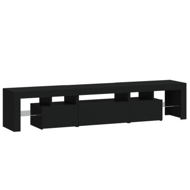 vidaXL Έπιπλο Τηλεόρασης με LED Μαύρο 200x36,5x40cm