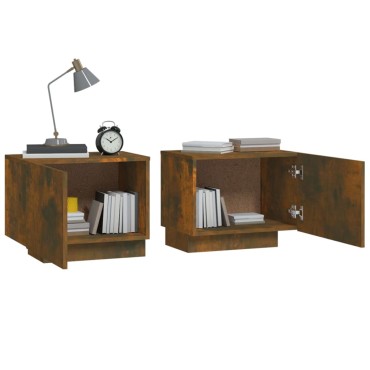 vidaXL Κομοδίνο Καπνιστή Δρυς 100x35x40cm από Επεξεργασμένο Ξύλο 1 τεμ.