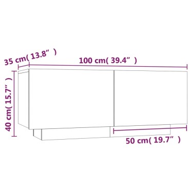 vidaXL Κομοδίνο Καπνιστή Δρυς 100x35x40cm από Επεξεργασμένο Ξύλο 1 τεμ.
