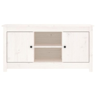 vidaXL Έπιπλο Τηλεόρασης Λευκό 103x36,5x52 εκ. από Μασίφ Ξύλο Πεύκου