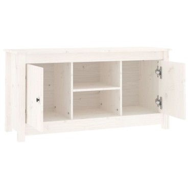 vidaXL Έπιπλο Τηλεόρασης Λευκό 103x36,5x52 εκ. από Μασίφ Ξύλο Πεύκου