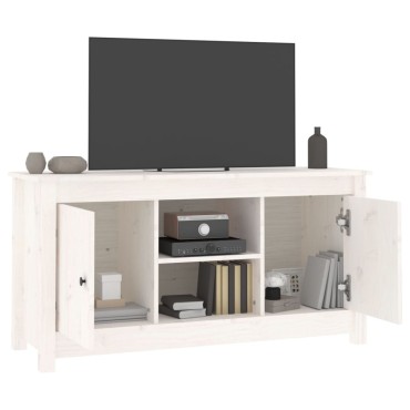 vidaXL Έπιπλο Τηλεόρασης Λευκό 103x36,5x52 εκ. από Μασίφ Ξύλο Πεύκου