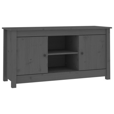 vidaXL Έπιπλο Τηλεόρασης Γκρι 103x36,5x52cm από Μασίφ Ξύλο Πεύκου