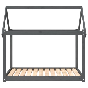 vidaXL Κρεβάτι Σκύλου Γκρι 111x80x100 εκ. από Μασίφ Ξύλο Πεύκου