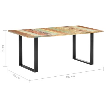 vidaXL Τραπεζαρία 180x90x76cm από Μασίφ Ανακυκλωμένο Ξύλο 1 τεμ.