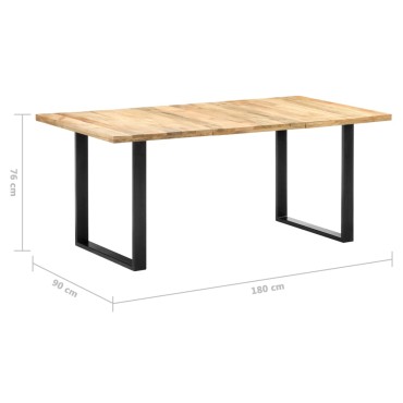 vidaXL Τραπεζαρία 180x90x76cm από Μασίφ Ξύλο Μάνγκο 1 τεμ.