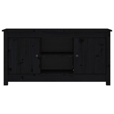 vidaXL Έπιπλο Τηλεόρασης Μαύρο 103x36,5x52cm από Μασίφ Ξύλο Πεύκου